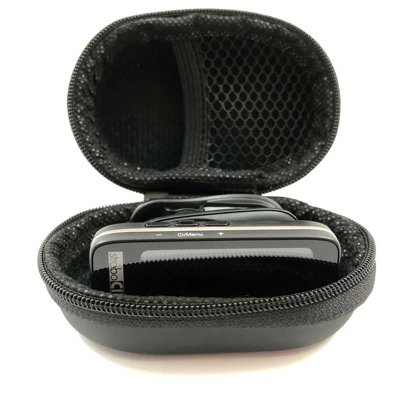 Protect your StroboClip HD / HDC while traveling to and from your gigs! This semi-rigid, custom EVA molded case is soft but durable and features a zippered flap top, pouch for additional accessories, and an embossed Peterson logo. | Peterson Strobe Tuners