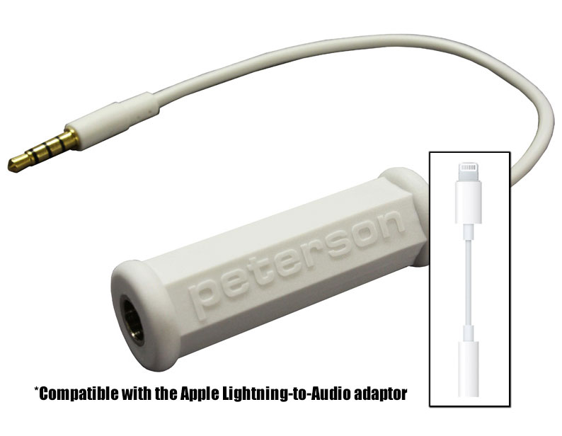  This adaptor cable has been specifically designed to function with your mobile Apple or Android phone/tablet device. | Peterson Strobe Tuners